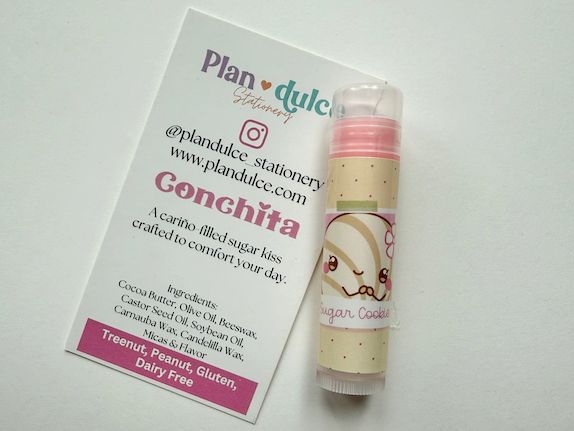 all natural pan dulce flavored lip balm chapstick
cute kawaii lip balm chapstick
pan dulce lip balm
cafecito chapstick
latina owned
plan dulce
cafecito y pan
concha 
